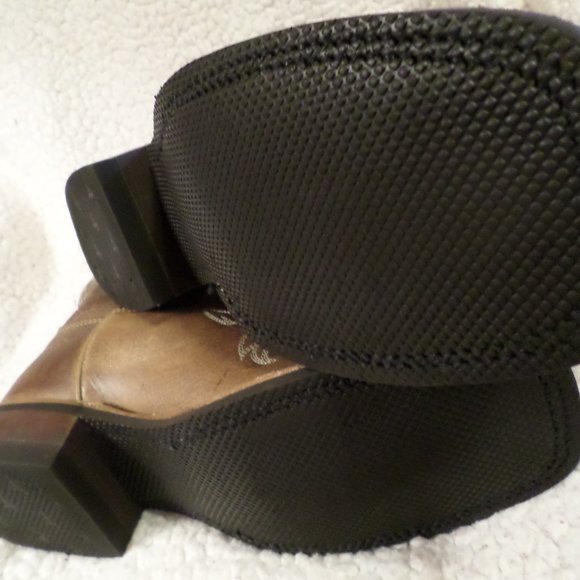 WOMEN PREOWN JUSTIN LEATHER COWGIRL BOOTS BRWN-sz 6.5 B - Picture 12 of 13